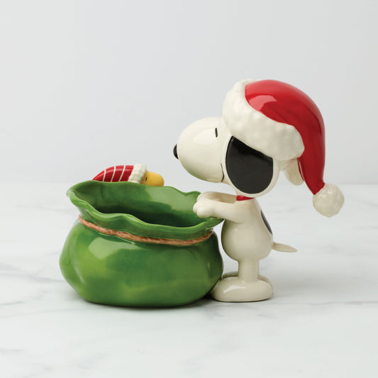 Snoopy Christmas Santa Sack Candy Bowl