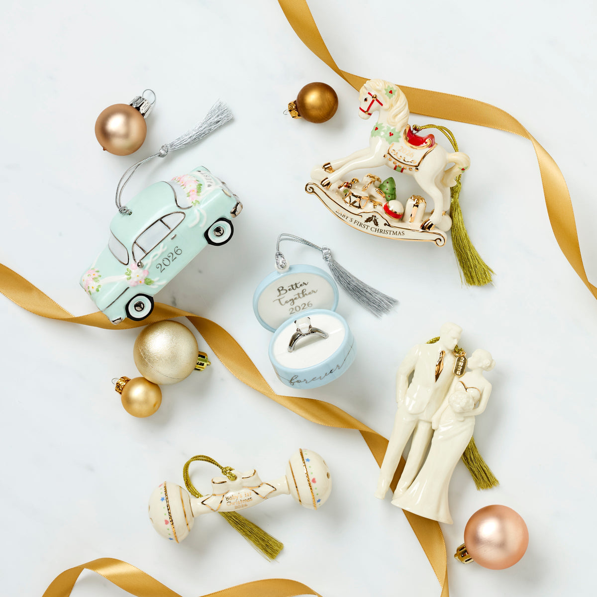 2026 Just Married Vintage Car Ornament