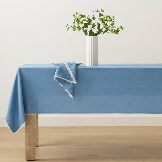French Perle Solid Periwinkle 60x120 Tablecloth