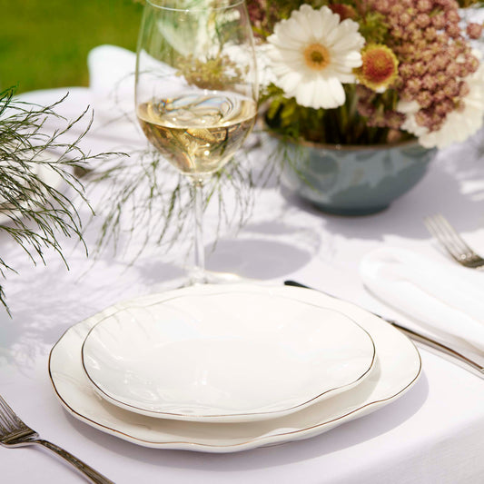 Blue Bay White 12-Piece Dinnerware Set