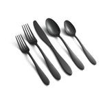 Delia Black Satin 20-Piece Flatware Set