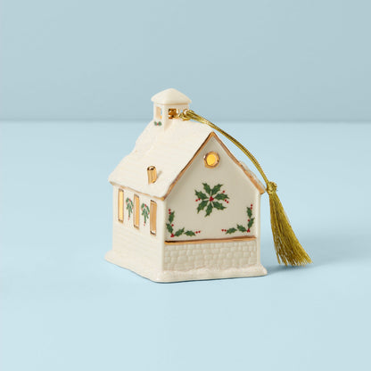 Christmas Village School Lit Ornament