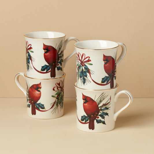 Winter Greetings Mugs, Set of 4