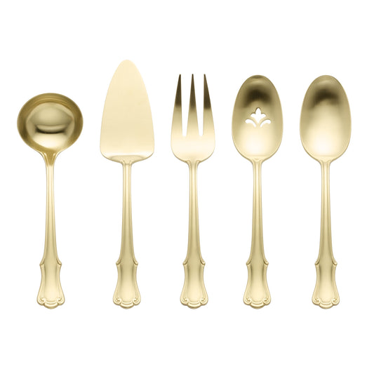 James Street Satin Champagne 5 Piece Hostess Set