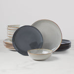 Organic Shades Gray 18-Piece Dinnerware Set
